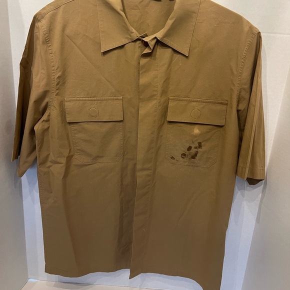 Brown Short Sleeve Button-Up Shirt - Picture 1 of 10